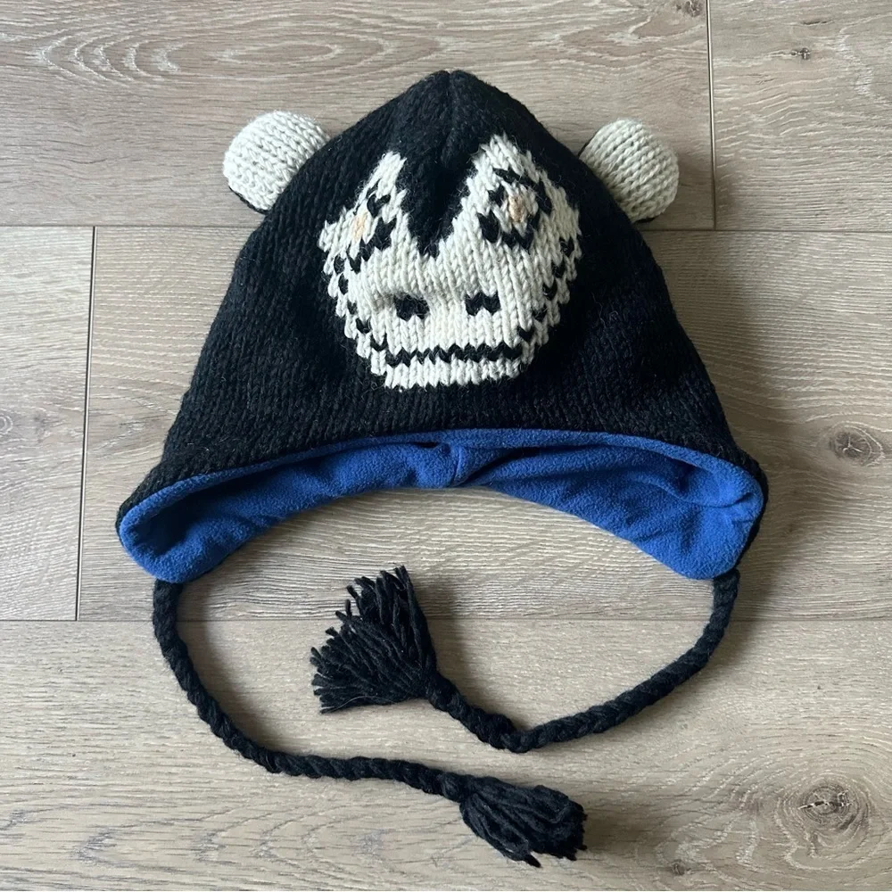 New Hand Knit 100% Wool Monkey Animal Hat Made In Nepal